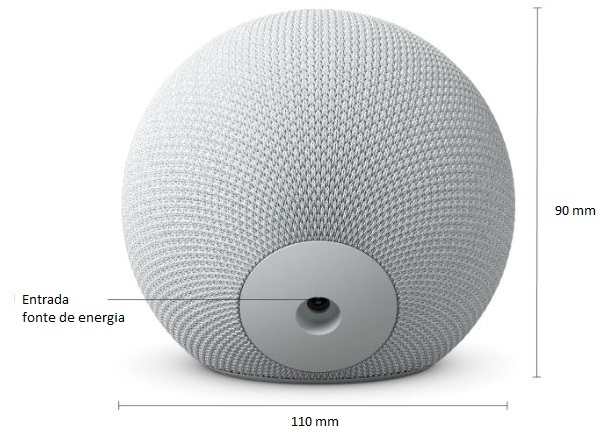 Dimensões da Caixa de som inteligente Echo Dot Max Amazon