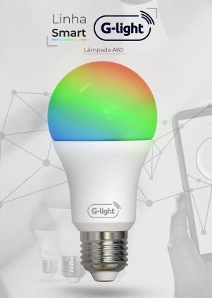 Lâmpada Inteligente Smart G-light A60 RGBW Dimerizável 10W E27 Bivolt