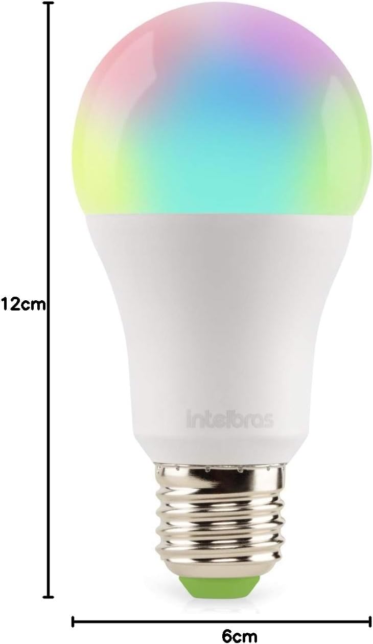 Dimenções da Lâmpada Led Wifi Smart Intelbras Ews 410 Cor da luz 16 Milhões de Cores